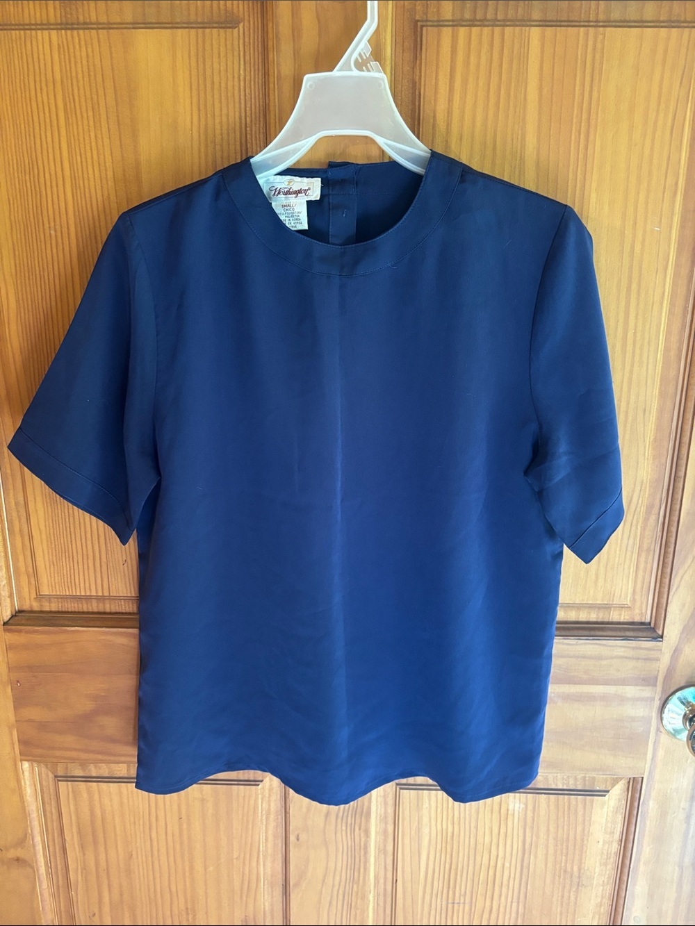 Worthington Navy Short-Sleeve Crewneck Top
